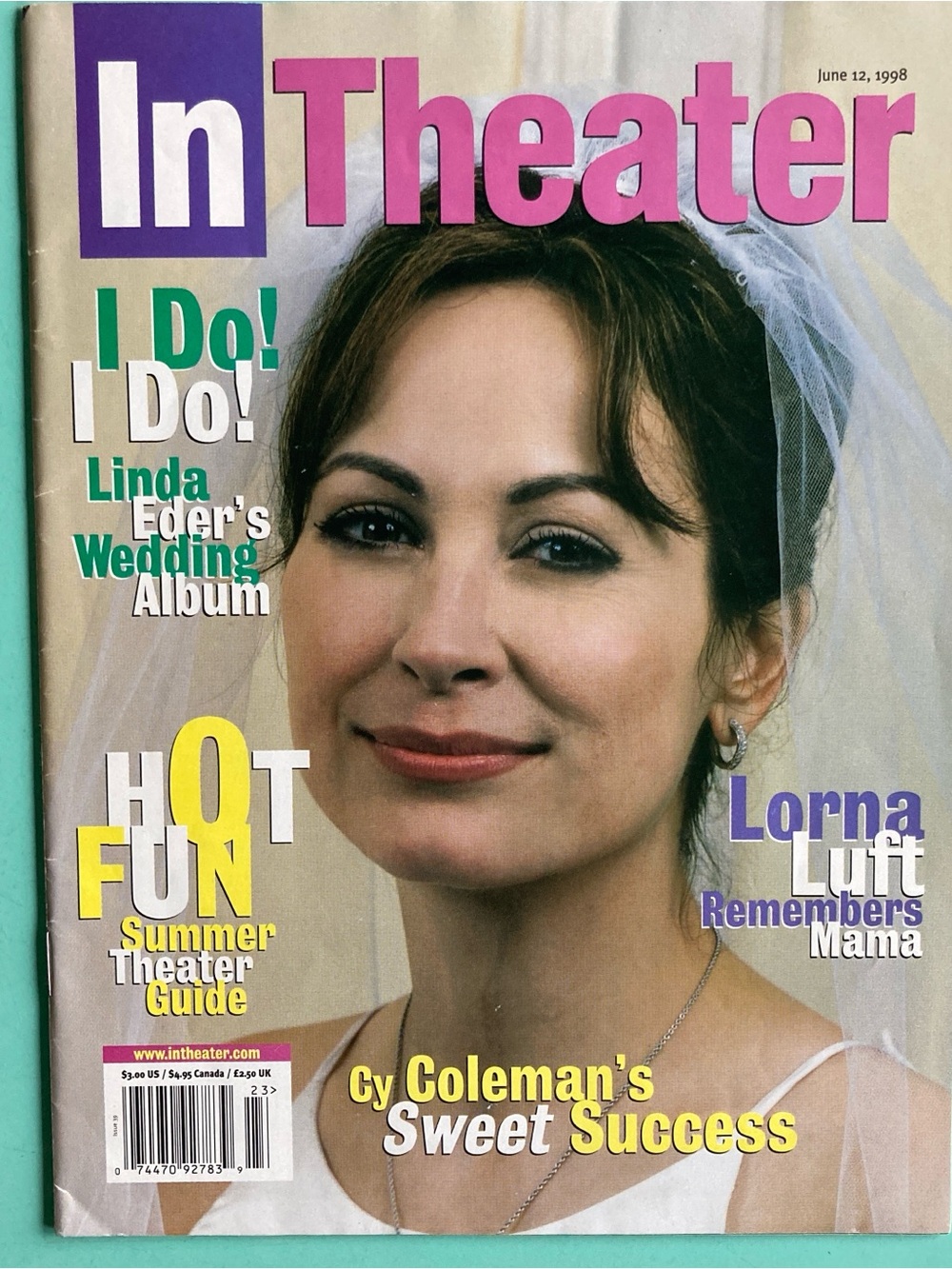 Signed Lorna Luft & Cy Coleman In theater Magazine June 12 1998 No Address Label